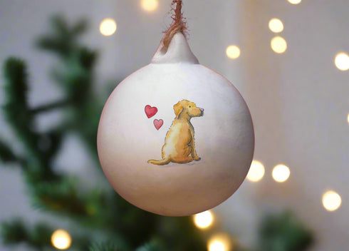 Labrador Yellow Ceramic Round Bauble